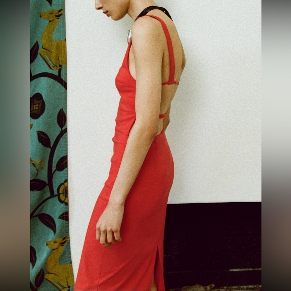 NWT Zara open back midi dress - Picture 3 of 7